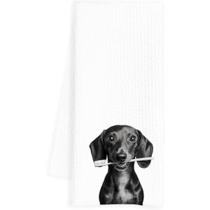 Funny Dachshund Gifts Hand Towels for Bathroom, Weiner Dog Bathroom Hand Towels, Weiner Dog Gifts for Women, 16x24 Inch