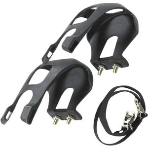 1 Pair Bike Pedals with Toe Clip and Strap, Bicycle Pedal Foot Cover Plastic Bike Pedals, Bicycle Toe Clips Cage for Mountain Bike and Road Bike