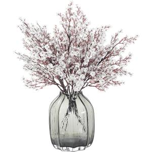 JAKY-Global Babys Breath Fabric Cloth Artificial Flowers 6 Bundle European Fake Silk Plants Decor Wedding Party Decoration Bouquets Real Touch DIY Home Garden (Silver 6pcs)