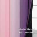 Estelar Textiler Pink and Purple Ombre Blackout Curtains 90 Inches Long 2 Panels Set, Thermal Insulated Gradient Drapes for Bedroom, Full Room Darkening Energy Saving Curtains for Living Room, 52"W x 90"L (Pack of 2), Pink and Purple