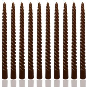 10 Inch Chocolate Brown Taper Candle Set, 10 Pack Elegant Unscented Dripless Candlesticks for Family Dinner Parties Home Decoration Picnic