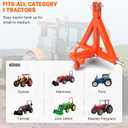 3 Point Hitch 2" Receiver with Towing Ball Hitch and Hook Heavy Duty Tractor Drawbar for Category 1 Tractor, Compatible with BX, Kubota, John Deere, NorTrac, Kioti, Yanmar
