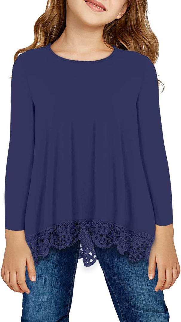 storeofbaby Girls Casual Tunic Tops Short Sleeve Loose Soft Blouse T-Shirt for 4-13 Years