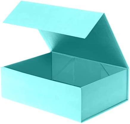 Pack of 3, Rsgift Green Gift Box,7.8x7x3.1 Inches Gift Box with Lid,Groomsmen Graduation Decorative Boxes Birthday Presents Boxes