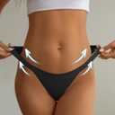 Women's Seamless Underwear High Cut String Bikini Panties Ladies No Show Low Rise Stretch Briefs 6 Pack (S)