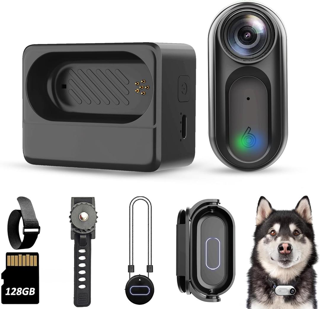 128GB FHD 1080P Mini Body Camera, IPX7 Waterproof Wearable Action Body Cam, Thumb Size Hands Free Recording Cameras with Audio & Video, Outdoor Portable Camcorder for Work, Travel, Pet (Black)