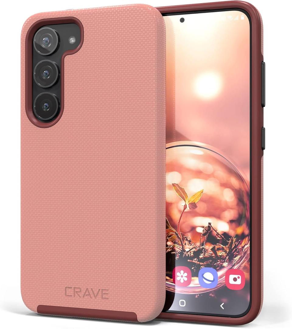 Crave for Samsung Galaxy S23 Case, Shockproof Protection Dual Layer Case for Samsung Galaxy S23 (6.1 Inch) - Blush