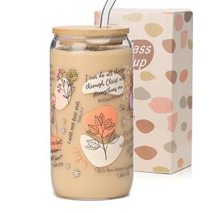 Christian Gifts For Women – Bible Verse Coffee Mug 16oz, My Daily Bible Affirmations Tumbler, Religious Gift & Bible Accessories for Sister, Wife and Friends, Iced Coffee Cups with Lid & Straw