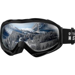 OutdoorMaster OTG Ski Goggles - Over Glasses Ski/Snowboard Goggles for Men, Women & Youth - 100% UV Protection (5.30 x 1.65 inches, A1-vlt 10% Matteblackframe)