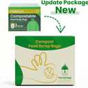 3 Gallon Compostable Food Scrap Bags, 100 Bags Compost Bags for Countertop Bin, BPI Certified and Meet The ASTM D6400 Standard