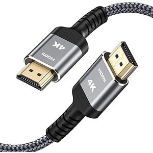 Highwings 4K Long HDMI 2.0 Cable 15FT/4.5m - 4K@60Hz HDR Braided HDMI Cord, 18Gbps High Speed with Ethernet/ARC, 3D, HDCP 2.2, ARC, Compatible for PS-5/4/3/4K HDTV/Monitor/Projector/Streaming Media