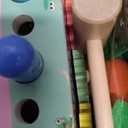 6-in-1 Wooden Montessori Toys for 1 Year Old, Mole-Tapping Game | Play The Xylophone | Frog Clock | Carrot Harvest Game | Spinning Gear, Baby Toy Gift for Early Learning (Pink)