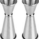 Double Jigger Cocktail Jiggers Barware Alcohol Measuring Tool,18/8 Stainless Steel,Home Bar Supply Tools Measuring Jigger Cocktail Professional Bartender,1oz/2oz (2Pcs)