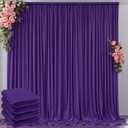 20 ft x 10 ft Wrinkle Free Purple Backdrop Curtain for Parties, 5ft x 10ft 4 Panels Polyester Purple Photo Backdrop Drapes for Wedding Birthday Party Baby Shower