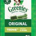 Greenies Veterinarian-Recommended Adult Natural Dental Dog Treats Teenie Size, Dog Dental Chews, Original Flavor, 27 oz. Pack, 96 Count