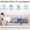 Inmoredo Inflatable Leg Elevation Pillow for After Surgery, Leg Wedge Pillow for Post-Surgery Recovery, Adjustable Height for Foot Ankle Knee, with Easy Press Pump Valve, Single Leg