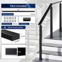 9FTx 2-3/8" x1-3/16 Aluminum Black Handrail with Screws & Nylon End Caps