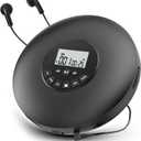 Arafuna Portable CD Player-Compact Discman CD Player-Personal Music Player with CD-R & CD-RW Playback Anti-Skip Protection, Programmable Tracks - Earphones Included (Black)