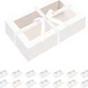 HAPPY POTATO 15 Pack Macaron Boxes for 12, 7.241.9 Inches, Macaron Packaging Boxes, White Macaron Boxes with Clear Window, Macaron Container Packaging Boxes with Ribbon