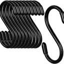 3 Inch Vinyl Coated S Hook,S Hooks for Hanging Plants ,10 Pack Non Slip Heavy Duty S Hooks ,Small Rubber Coated Steel Metal Black Closet S Hook for Hanging Jeans Plants Jewelry Pot Pan Cups Towels