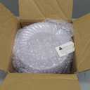 U-QE 100 Pieces Clear Plastic Plates-6 Inch Plastic Dessert Plates Disposable - Washable & Reusable - Premium Hard Clear Plates Fancy Disposable Heavy Duty Plastic Plates for Party,Weddings and Events