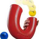 Original pindaloo Skill Game with 2 balls- Gifts for Kids and adults Indoor & Outdoor Games, Ball Toys for, Teen, & Girls- Gift Ideas for Teens, Fun Stuff Party, Develops Motor & Juggling Skills - Red