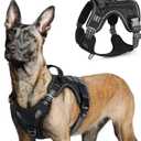 rabbitgoo Tactical Dog Harness for Large Dogs, No Pull Military Service Vest with Handle & Molle, Easy Control for Training Walking, Adjustable Reflective Straps, Black, L