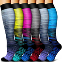 6 Pack Copper Compression Socks for Women and Men Circulation-Best Support for Medical, Running, Nursing, Athletic