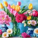 500 Piece Puzzle for Adults, Beautiful Flower Puzzles for Adults Senior, Age 12+, Tulip Rose Jigsaw Puzzles 500 Pieces, Challenging Puzzle Perfect Game Nights for Family Friend 20.5 X 15 Inches