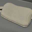 Makeup Bag Noluozme, Makeup Bag for Women, Double Layer Makeup Brushes Bag, Cream Toast Cosmetic Bag with Makeup Brush Compartments for Travel Makeup Toiletries Organized