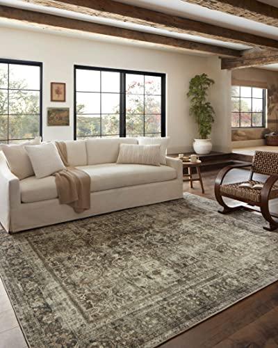 Loloi Magnolia Home by Joanna Gaines Sinclair Collection SIN-01 Pebble/ Taupe 5'-0" x 7'-0", .25" Pile Height, Machine Washable, Area Rug