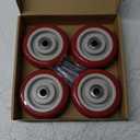 4 Inches Casters Wheels Medium Duty, 4 Packs Bearing 400LBS, Replacement for Platform Trucks Cart Furniture Workbench, Red PVC