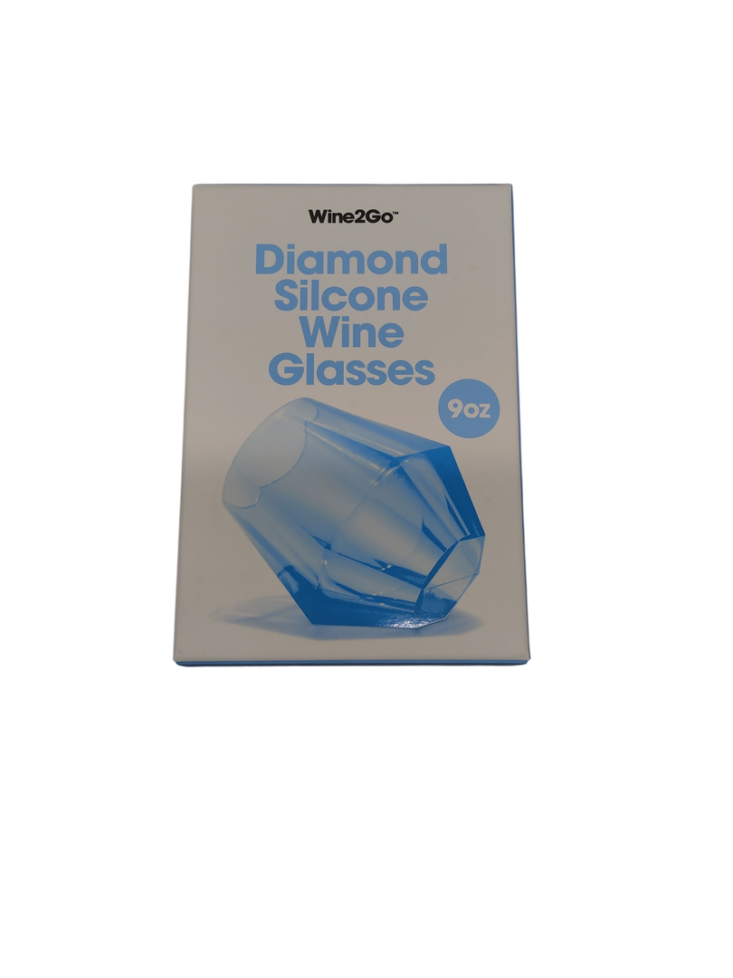 Wine2Go Diamond Silicone Wine Glasses 9oz