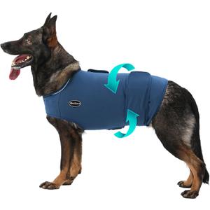 Dog Anxiety Vest, Skin-Friendly Thunder Jacket for Dogs, Dog Calming Shirt for Thunder, Fireworks, Vet Visits and Separation - Keep Pet Calm Without Medicine, Fit for Small Medium Large Dogs (Navy Blue)