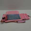 MENZOKE Kids Travel Tray, Car Seat Table Tray, Road Trip Essentials with Educational Drawing Board, Tablet Holder & Cooler Cup Holder, Travel Table for Kids Gifts in Car, Airplane, Multicoloured (MagicPink)