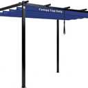 10' X 10' Pergola Shade Cover for Outdoor Retractable Durable Fabric Canopy Replacement Top Only, Sun Shade for Outside (Blue)