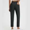 baleaf Womens Travel Pants with Zipper Pockets Stretchy Work Pants Business Casual Slacks Golf Pants Dressy with Pockets (Black, XL)