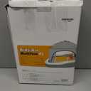 QPAU Inflatable Toddler Travel Bed with Tent, Baby Crib Tent, Portable Kids Air Mattress with Safety Bumpers, Ideal for Home, Grandma's, Camping, Traveling (Grey)