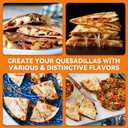 Baker's Friend Electric Quesadilla Maker with Extra Stuffing Design, 9.5 Inch with Easy Slice 6 Wedge, Non Stick Surface, Non-Slip Feet, Grilled Cheese Maker Machine, Aqua