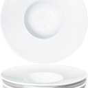 Ceramics Rimmed Soup Bowls 5.1 oz, White 8.5 inch Exquisite small soup plate Set of 4, Pasta plates With Rim is the best choice for hotels, kitchens, fine restaurants and gourmets (8.5 Inch-5.1 oz)