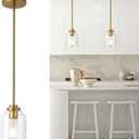 Black Pendant Lights Kitchen Island - 1-Light Pendant Light Fixtures with Clear Glass - Hanging Light for Kitchen Island Dining Room H-7010-BGCL-R