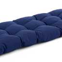 IASEAHK Outdoor Bench Cushion 48x18x5 Inch, Waterproof & Fade-Resistant Patio Furniture Cushions, Tufted Memory Foam Indoor/Outdoor Cushions for Couch Swing with Non-Slip Backing & Straps, Navy Blue