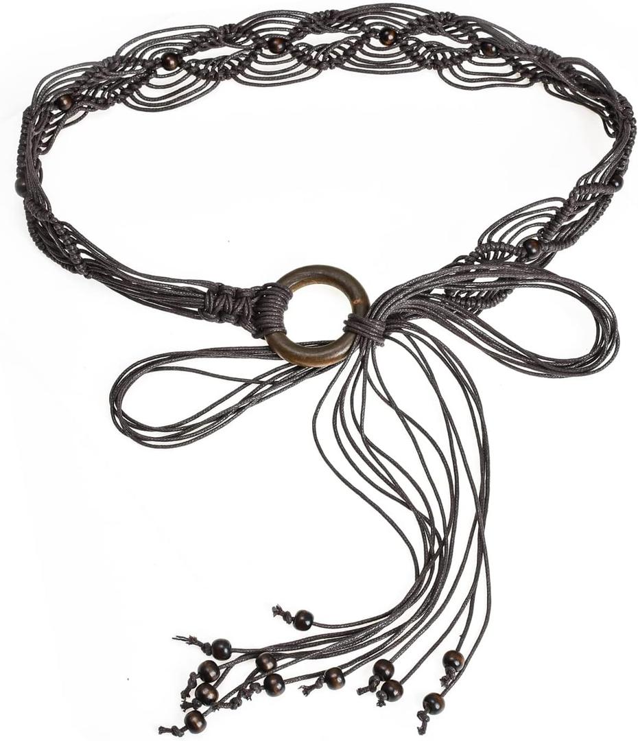 ILuvatar Women's Bohemian Style Rope Braid Waist Belt U33