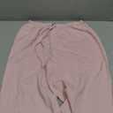 Summer Women's Casual Pants Loose Fit Beach Pants High Waist Drawstring Wide Leg Trousers Pockets Pink, L
