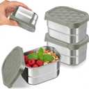 6 pcs Stainless Steel Snack Containers,8oz Reusable Snack Containers with Lids,Metal Food Containers,Fruit Containers for Lunch Box, Easy Open Food Containers With Silicone Lids Box