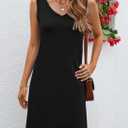 Women's Sleeveless Mini Sundress with Side Slit for Summer Going Out (L)