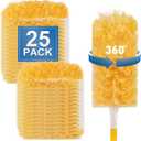 Heavy Duty Duster Refills, Unscented Disposable Dusters Kit for Cleaning Dusting Furniture Blind Ceiling Fan, Multi Surface 360 Feather Duster(25)