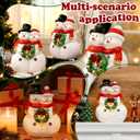 2 x Snowman Couple Figurines with Christmas Wreath, Resin Christmas Snowmen Decorations, Snowman Tabletop Home Decor Statue for Tabletop Ornaments