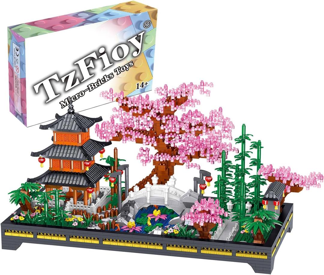 Japanese Zen Garden Micro Brick Building Set (2805 Pieces)  Tranquil Garden Model Educational Toy Gift for Kids and Adults