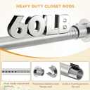 1.3 Inch Diameter Closet Rods for Hanging Clothes 17-100 Inch Adjustable, Metal Heavy Duty Closet Pole, Silver Closet Bar for Hanging Clothes, Suitable for Closet, Wardrobes, Bathroom, Windows